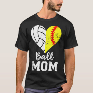 Boll Heart Funny Softball Volleyball baller T Shirt