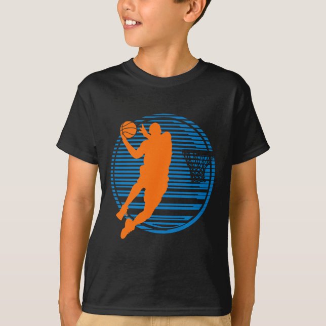 Boll i Basketball Game Dunk Player Court T Shirt (Framsida)