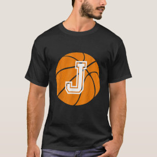 Boll Initial Brev J Monogram för basketbollspel T Shirt