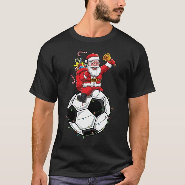 Boll Julklippning av den vackra Jultomten-fotbolls T Shirt (Framsida)