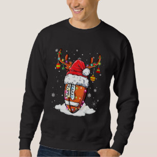 Boll jultomten Hat Reindeer jul Ljus Lång Ärmad Tröja