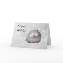 Boll-kort för prydnadshälsning i silver