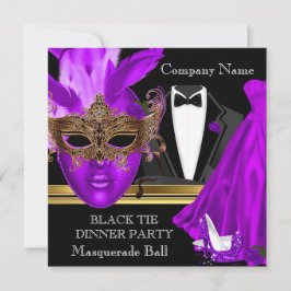 Boll Lila Black Tie Party Inbjudningar