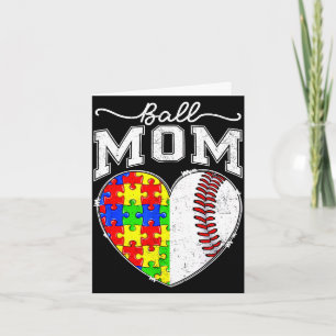 Boll mamma autism medvetenhet dag baseball hjärta kort