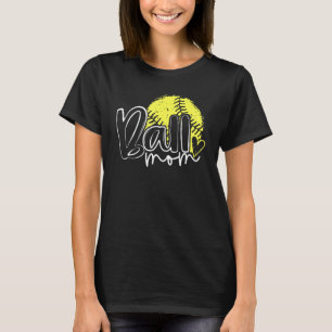 Boll Mamma Heart Baskeball Softball Mamma Kvinnor T Shirt