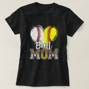 Boll Mamma Heart Baskeball Softball Mamma Kvinnor T Shirt