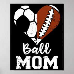 Boll Mamma Heart-finne fotbollsfotbollsfotbollsfot Poster