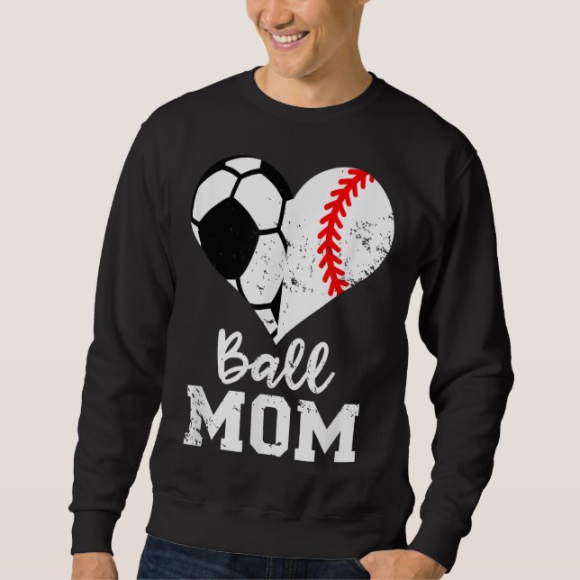 Boll Mamma Heart Lundnyj Baskebollsskåpet Mamma Lång Ärmad Tröja (Framsida)