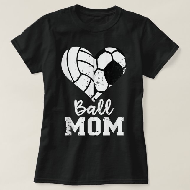 Boll Mamma Heart-nyfikenhet Fotboll Mamma T Shirt (Design framsida)