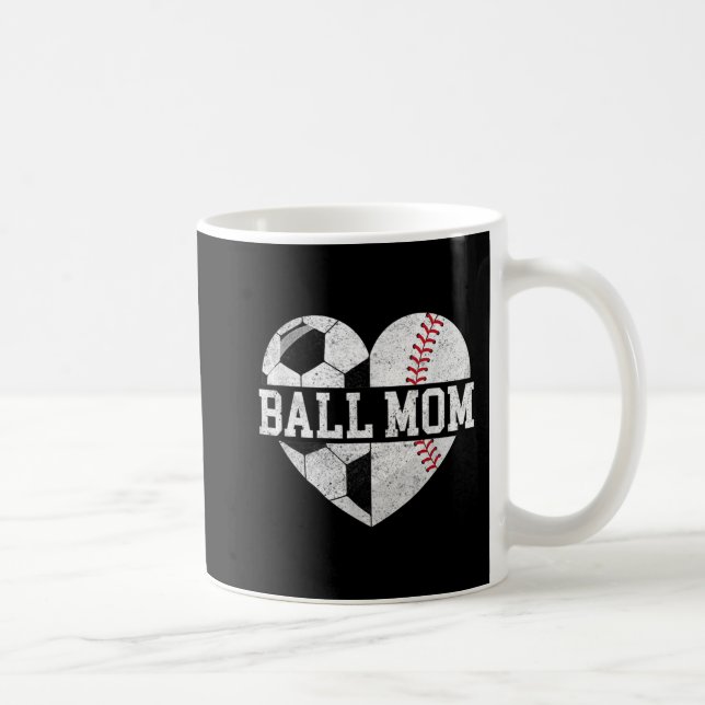 Boll Mamma Heart Roligt Baseball Oceball Mamma Kaffemugg (Höger)