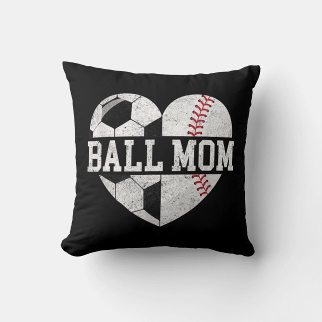 Boll Mamma Heart Roligt Baseball Oceball Mamma Kudde (Framsida)