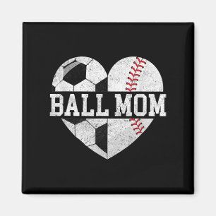 Boll Mamma Heart Roligt Baseball Oceball Mamma Magnet