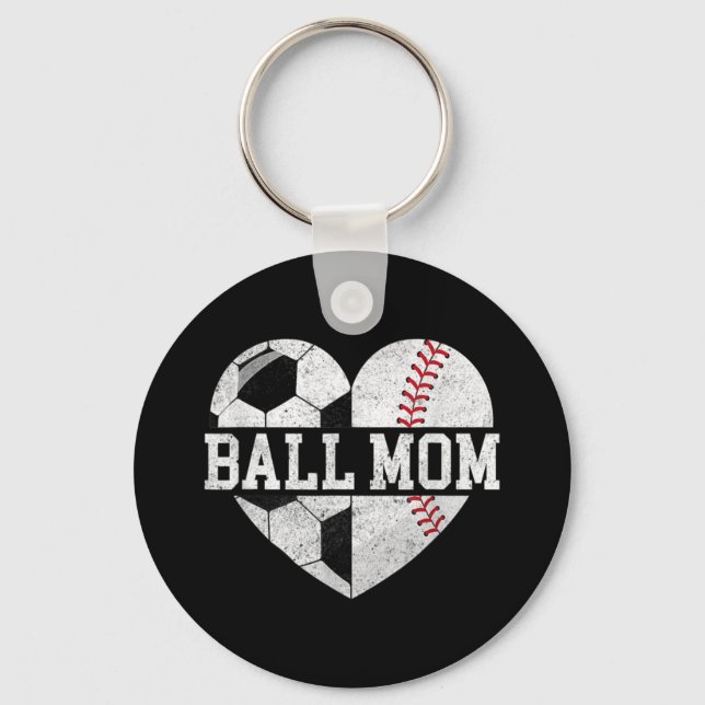 Boll Mamma Heart Roligt Baseball Oceball Mamma Nyckelring (Framsida)