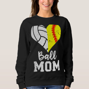 Boll Mamma Heart Softball Volleyball Mamma T Shirt