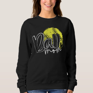 Boll Mamma Hjärta Baseboll Softboll Mamma Kvinnor T Shirt