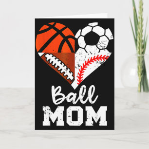 Boll Mamma Hjärta Rolig Fotboll Basketboll Basebol Kort