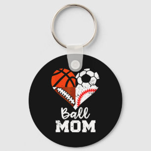 Boll Mamma Hjärta Rolig Fotboll Basketboll Basebol Nyckelring