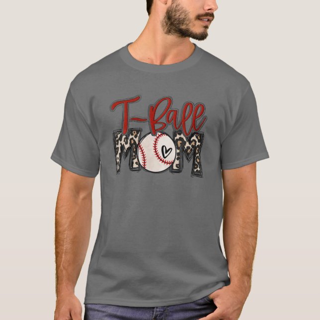 Boll Mamma Leopard Teeball Mamma Funny Boll Mamma  T Shirt (Framsida)
