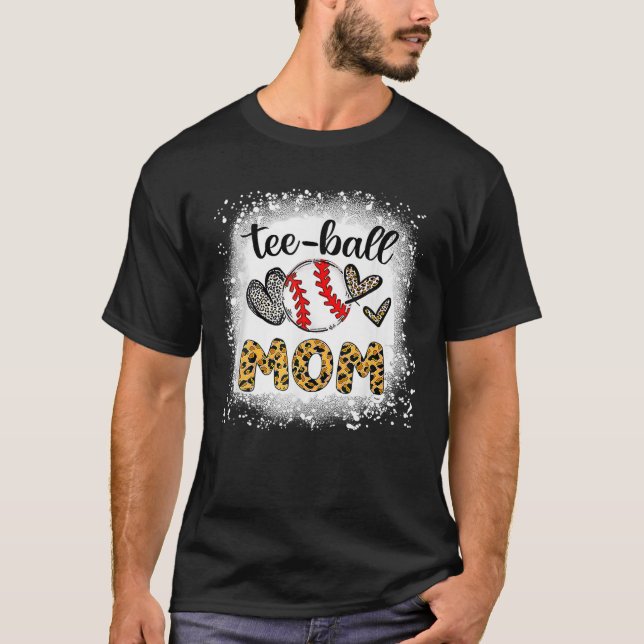 Boll Mamma Mors dag Tee Teeball Mamma Leopard Funn (Framsida)