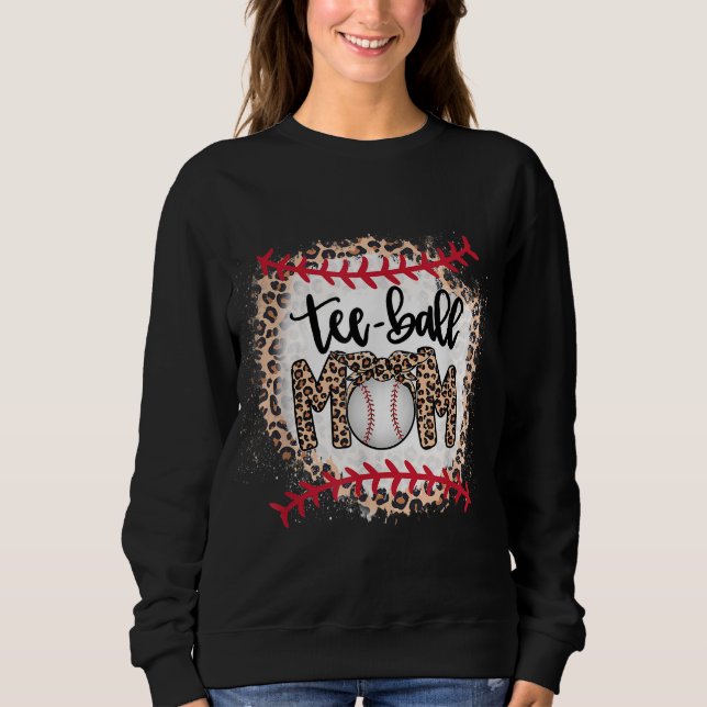 Boll Mamma Mors dag Tee Teeball Mamma Leopard Funn (Framsida)