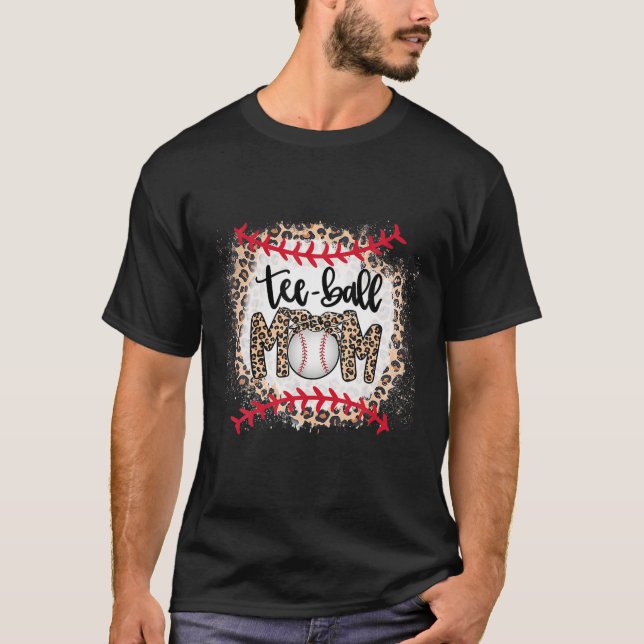 Boll Mamma Mors dag Tee Teeball Mamma Leopard Funn (Framsida)