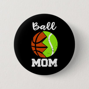 Boll Mamma Roligt Basketball Tennis Player Mamma Knapp