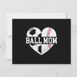 Boll Mamma Shirt Heart Funny Baseball Ocer Mamma OSA Kort