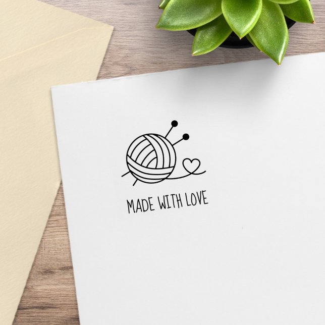 Boll med garn med nitting Nål 1x1 Stämpel (Skapare uppladdad)