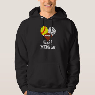 Boll Memaw Heart Softball Volleyball Football Mem Hoodie