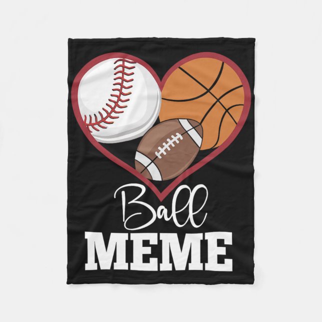 Boll Memeball Basketball Heart Fleecefilt (Framsidan)