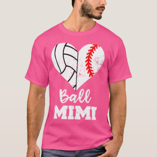 Boll Mimi Funny Baseball Volleyball Heart T Shirt