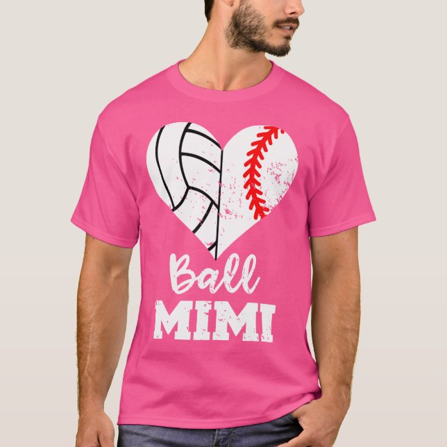 Boll Mimi Funny Baseball Volleyball Heart T Shirt (Framsida)