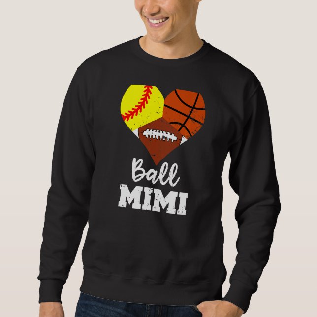 Boll Mimi Heart Softball Basketball Mimi Lång Ärmad Tröja (Framsida)