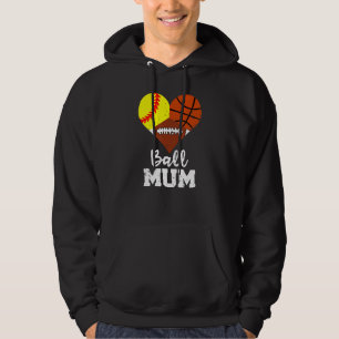 Boll Morsa Heart Softball Basketball Football Mors Hoodie