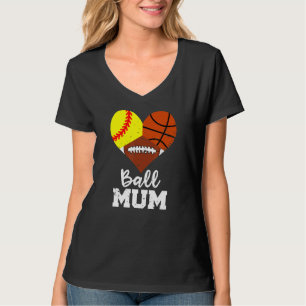 Boll Morsa Heart Softball Basketball Football Mors T Shirt