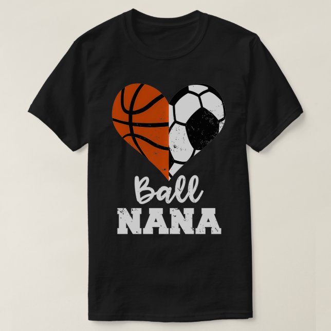 Boll Nana Funny Soccer Basketball Nana Pullover T Shirt (Design framsida)