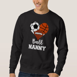 Boll Nanny Heart Soccer Basketball Football Nanny Lång Ärmad Tröja