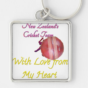 Boll NEWZEALAND Fyrkantig Silverfärgad Nyckelring