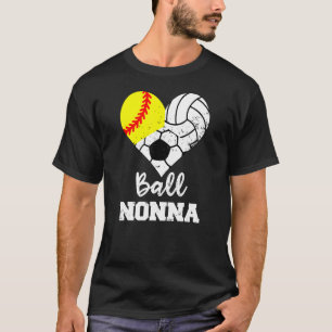Boll Nonna Heart Softball Volleyball Ocer Nonna T Shirt