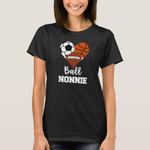 Boll Nonnie Heart-fotbollsfotbollsfotbollsmatchen T Shirt