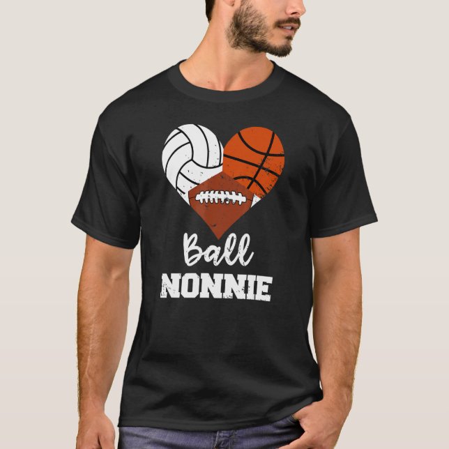 Boll Nonnie Heart Volleyball Basketball Football N T Shirt (Framsida)