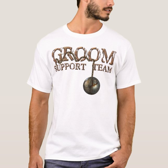Boll och Chains Groom Support Team Tee Shirt (Framsida)