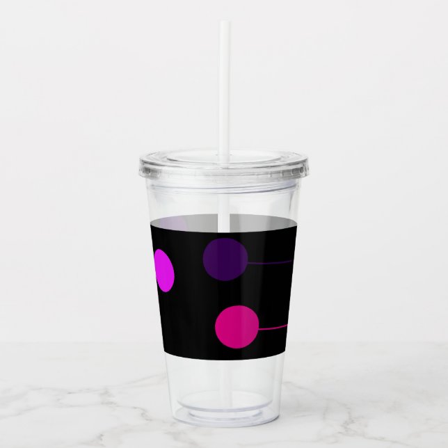 Boll och linje på svart take away mugg (Framsida)