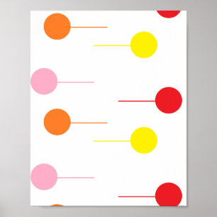 Boll och linje på vitt poster