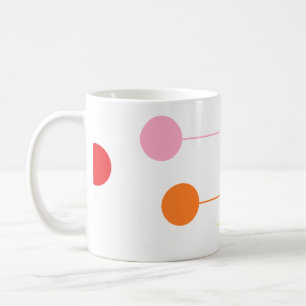 Boll och linjen på vitt kaffemugg