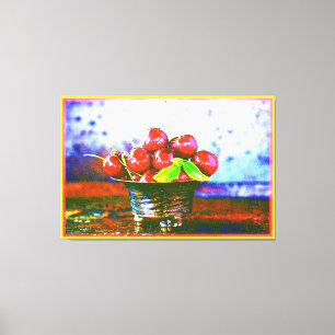"Boll of Cherries Fruit" Cute Photo. Köp nu Canvastryck