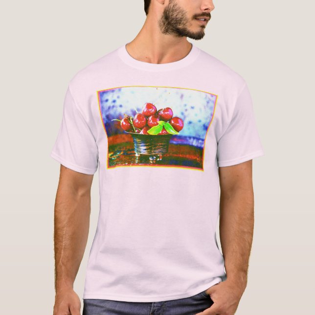 "Boll of Cherries Fruit" Cute Photo. Köp nu T Shirt (Framsida)