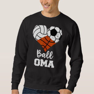 Boll Oma Heart Volleyball Soccer Basketball Oma 1 Lång Ärmad Tröja