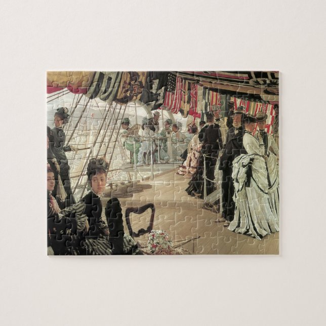 Boll ombord på skepp av James Tissot, Viktoriansk  Pussel (Horisontell)
