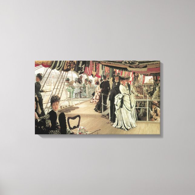 Boll ombord på skeppsbyggnad av James Tissot, Vict Canvastryck (Framsida)